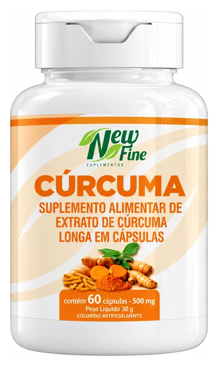 Frasco de cápsulas de cúrcuma